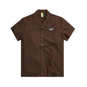 KITH Deadstock Rare Silk Thompson Camp Collar Shirt - Brown